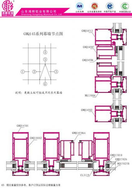 GMQ145系列幕墻節(jié)點(diǎn)圖