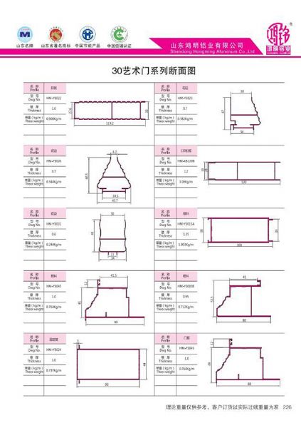 30藝術(shù)門系列斷面圖